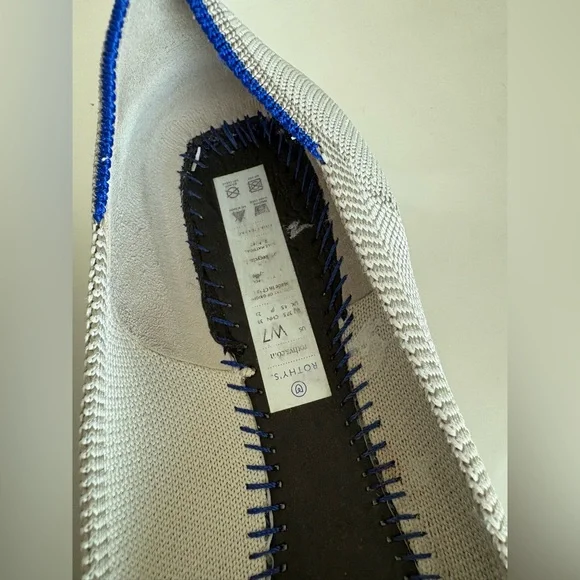 Rothy's Women's birdseye flax gray round toe Flats 7 - Picture 6 of 8